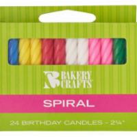 Birthday Candles · Celebrate with classic candy stripe spiral candles, great for any occasion. 24 candles per b...
