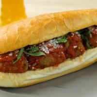 Meatball Sandwich · Housemade meatballs, mozzarella, parsley saucy red, Parmesan.