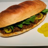 Spicy Sloppy Joes · Seasoned Lean ground beef cooks with onions and green pepper.