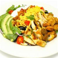 Cos Cobb Salad · Our house salad with grilled chicken, avocado, bacon, hard-boiled egg and cheddar. small 1 d...