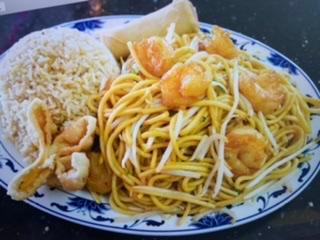 Shrimp Lo Mein · Shell fish. Egg noodle dish. Soft, round spaghetti like noodles