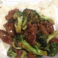 Beef with Broccoli · With white rice. 