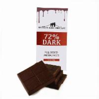 Dark Chocolate 72% Chocolate Bar · Ingredients: dark chocolate (cacao beans, cacao butter, pure cane sugar, soy lecithin, vanil...