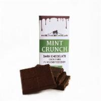 Mint Crunch Chocolate Bar · Ingredients: dark chocolate (cacao beans, cacao butter, pure cane sugar, soy lecithin, vanil...