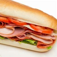 Italian Hot Cut · Toasted fresh sub roll overstuffed with sliced ham, salami, melted provolone and your choice...