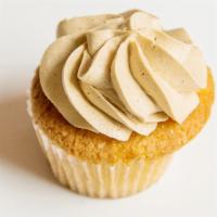 Vanilla Salted Caramel Cupcake · Vanilla cupcake topped with airy light salted caramel butter cream frosting. No modification...
