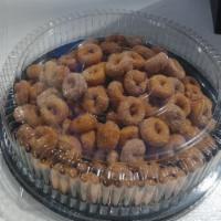 Mini Donut Platter · Small plater contains 80-100 mini donuts and the Large contains 180-200 mini donuts.