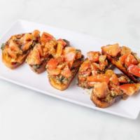 Bruschetta Pomodoro · Toasted bread topped with tomatoes, garlic, basil and Parmesan.