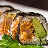 Crunchy Shrimp Maki-Roll · Tempura shrimp with avocado, cucumber,spicy sauce.