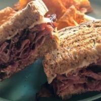 Pastrami  · Grilled pastrami panini with Swiss cheese& spicy mustard