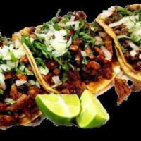 Steet Taco · Tortillas, Onions & Cilantro Salsa Verde, Avocado Aioli 
