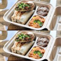 2 Burrito Meal Deal $24 · 2 Burritos your choice of protein and a full side of rice & beans 