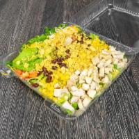 Southwest Salad · Grilled chicken, black beans, corn, cheddar Jack, avocado, tomato, cilantro, and tortilla st...