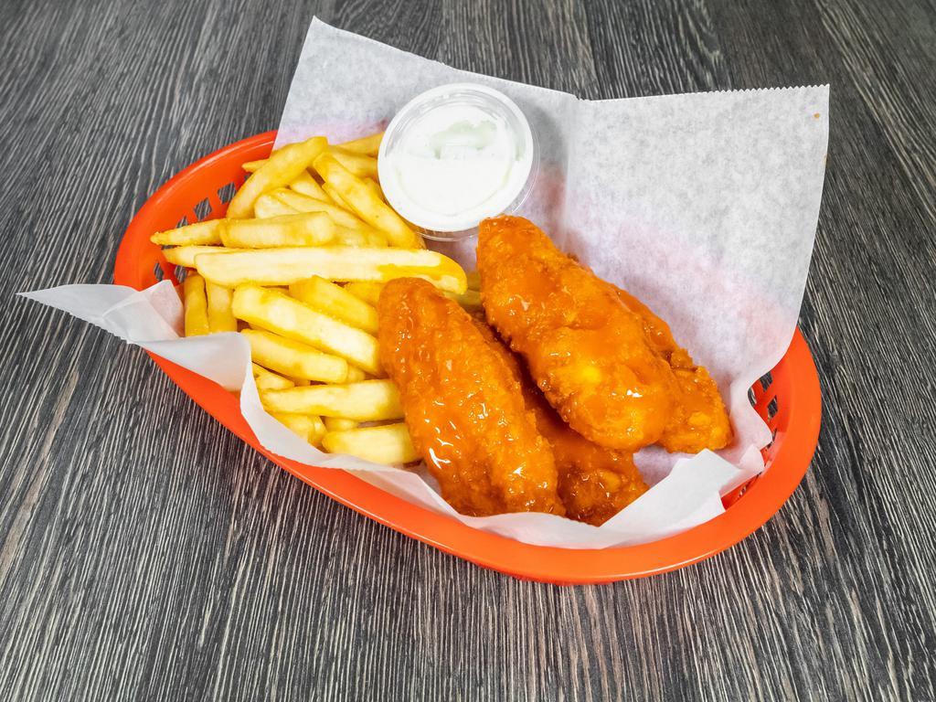 Chicken Tenders · Chicken tender strips, with 2 dipping sauces.