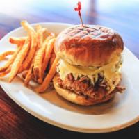 Oscar's Grouper Sandwich · Beer battered and lightly fried or wood grilled served on a brioche bun with melted Swiss ch...