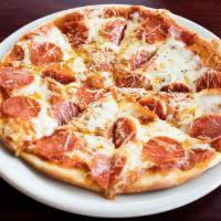 Pepperoni Pizza · Oscar's marinara pizza sauce combined with a blend of mozzarella and provolone cheese loaded...
