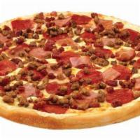 All Meat Pizza · Pepperoni, ham, Italian sausage, ground beef, and bacon.