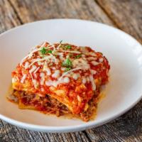  Lasagna Pasta  · Layers of pasta with ricotta cheese, seasoned ground beef and Italian cheese topped with mea...