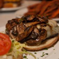 Mushroom and Swiss Burger · Patty topped with cooked mushrooms and swiss cheese. 