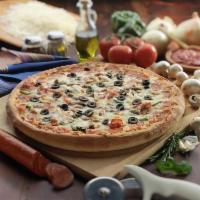 Mancino's Pride Pizza · Pepperoni, ham, sausage, mushrooms, green peppers, onions, black olives, topped with our spe...