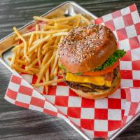 Single Shack Burger · Comes with fries and small drinks.