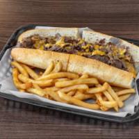 The Original Cheesesteak  · Whiz wit. Steak or chicken, cheese whiz, and grilled onions. Add extras for an additional ch...