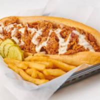 Bada Bing BBQ Chicken Cheesesteak  · House made BBQ sauce, American cheese, with or without grilled onions.