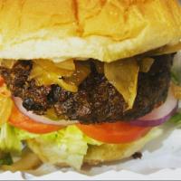 Black Bean Burger  · House Made burger made with 6 ingredients on a toasted bun.  Dressed with mayo, lettuce, tom...