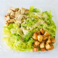 Caesar Salad · Fresh romaine lettuce, Parmesan cheese and croutons.