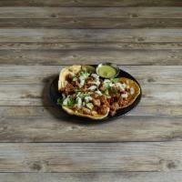 Street Tacos · Served with choice of steak, chicken, carnitas and chorizo. 3 folded corn tortillas filled w...