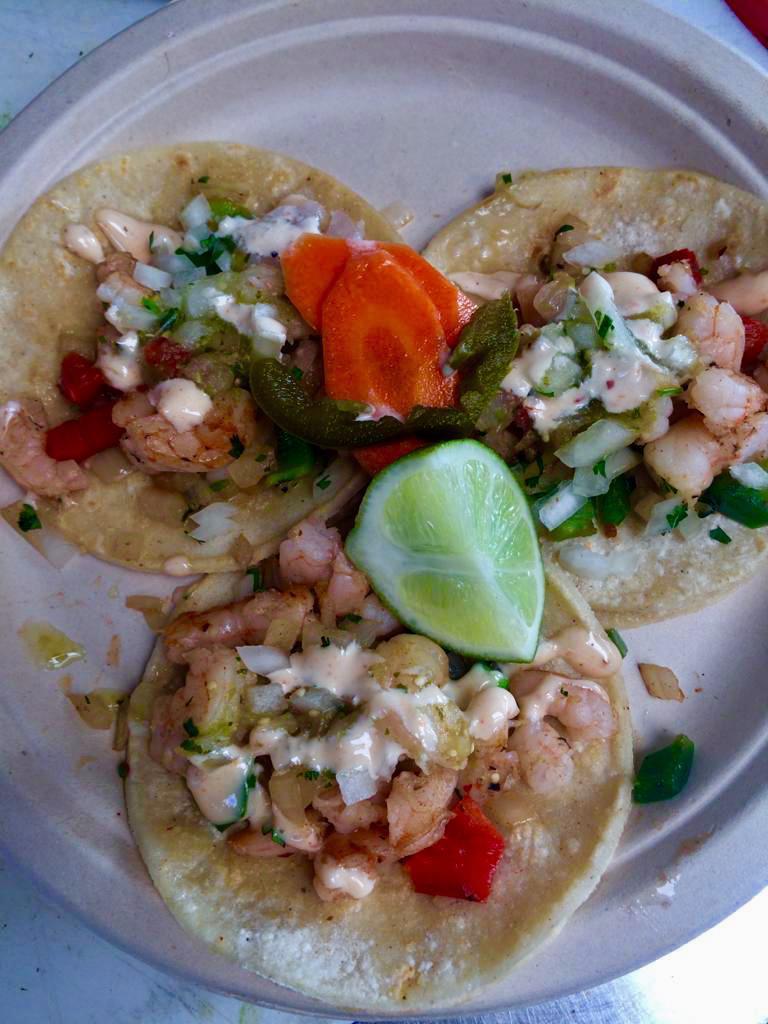 Taco de Camaron · Shrimp taco. Camaron a la plancha, cilantro, cebolla, and salsa. Grilled shrimp, cilantro, onions, and salsa.