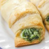 Spinach Roll · Sautéed Spinach Mixed with Fresh Garlic and oil and mozzarella Cheese,
served with sauce 