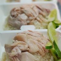 Kid Meal · Chicken rice, choice of boiled or crispy fried chicken breast with sweet soy sauce, and bowl...