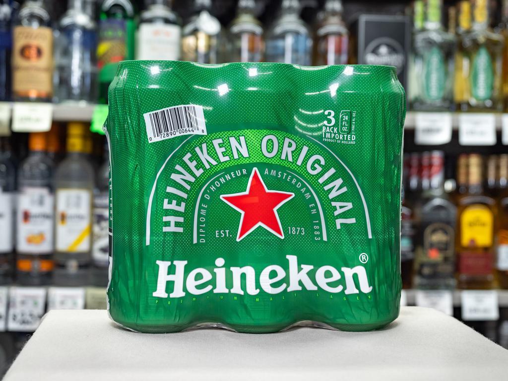 Heineken 3 Pack 16 oz. Can · Must be 21 to purchase.
