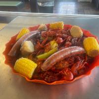 92. Boiled Crawfish  · Boiled crawfish cooked in crab seasoning, lemon, salary, garlic,etc...