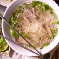 Chicken Noodle · White meat, fresh rice noodles, beans sprouts, basil, cilantro, jalapenos & limes.