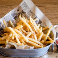 Basket of Truffle Fries · Topped with truffle oil and Parmesan cheese. Vegetarian.