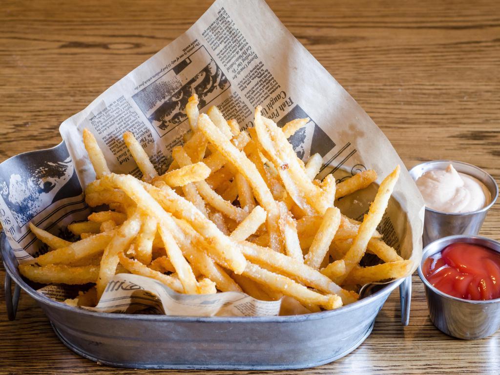 Basket of Truffle Fries · Topped with truffle oil and Parmesan cheese. Vegetarian.