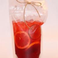 Red Sangria · A delicious mix of muddled fruit, red wine, peach brandy, and a splash of orange juice. Must...