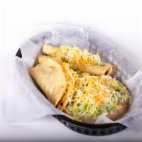 Special#2: Bean Tostada, Beef Taco and 2 Bf Rolled Tacos · 1 bean tostada and 1 crunchy shredded bf taco with lettuce and cheese, and 2 bf taquitos wit...