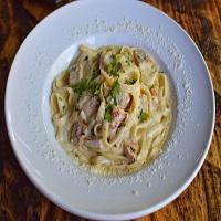 Fettuccini Alfredo · Grilled chicken with a Parmesan cream sauce.