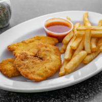5 Piece Chicken Fingers · Served with french fries.