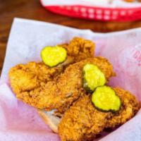 3-Piece Boneless Thigh · Comes with choice of 1 side and Bread-N-Butter Pickles
