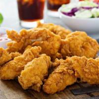 3 Piece Chicken Tender Meal · Choice 1 dipping sauce. Lightly seasoned hand battered tender breast fried to perfection.