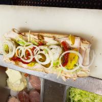 Roasted Turkey Breast Hoagie · Turkey with lettuce tomato onion and oregano