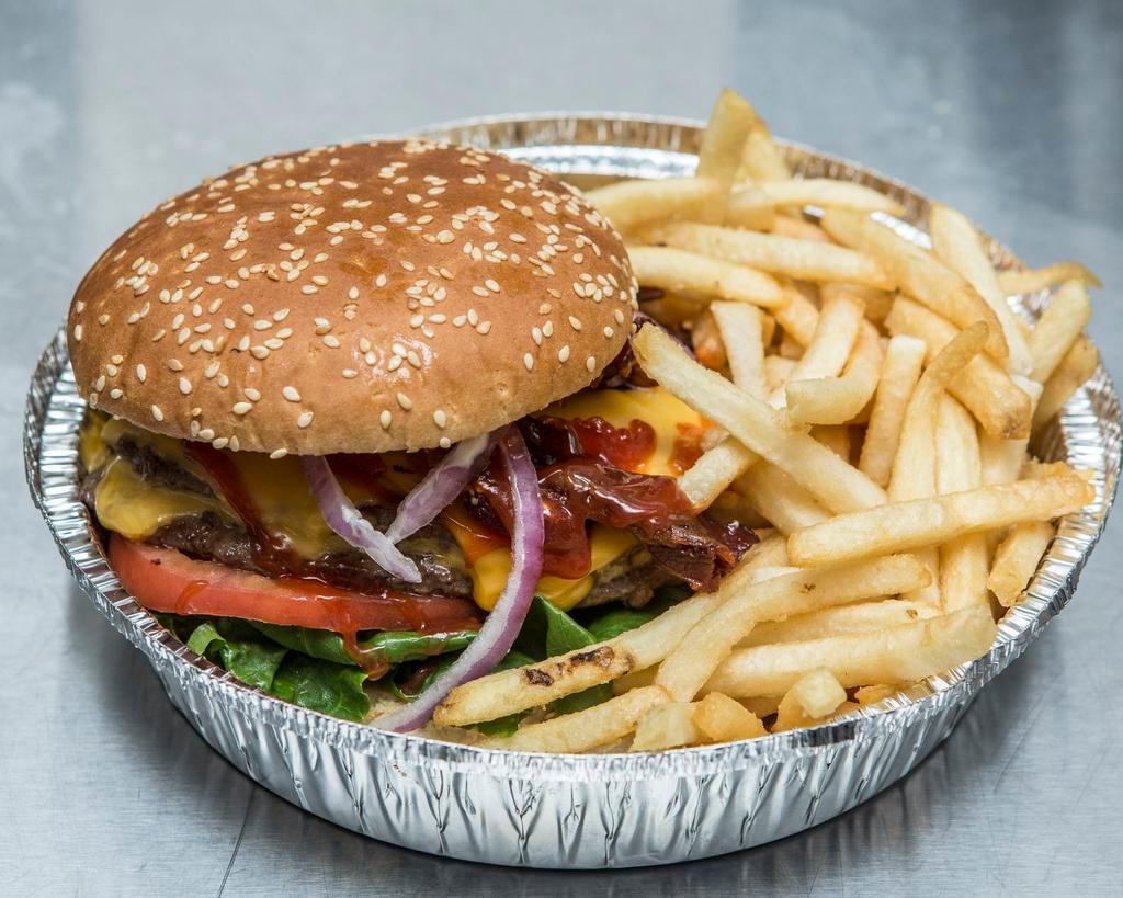 6. Bacon Cheeseburger with Fries and Soda · 