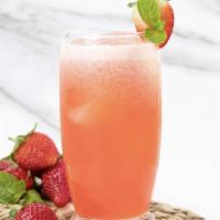 Strawberry Lemonade · Freshly squeezed lemonade mixed with chopped strawberries.
