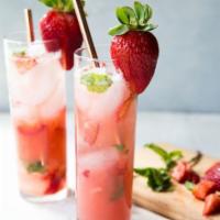 Guava Strawberry · Fresh made guava juice blended with fresh strawberries.