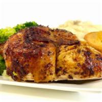 Quarter White Roasted Meal · 2pc White Roasted Chicken (breast & wing) served with 2 Side Dishes and cornbread.