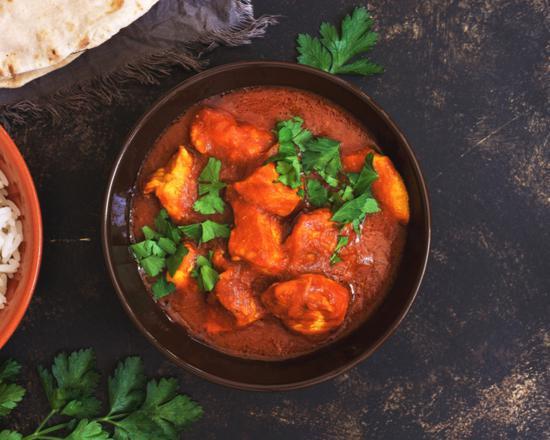 Chicken Tikka Masala · Fresh boneless tender pieces of chicken cooked with tomatoes, bell peppers, onions and tomatoes, flavored with Indian herbs.